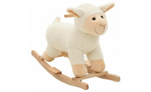 Animal de baloiçar ovelha em pelúcia 78x34x58 cm branco - Portes Grátis