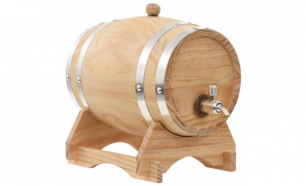  Barril de vinho com torneira em madeira de pinho maciça 6 L - Portes Grátis